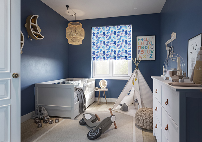 Roarsome, Blue - Twist&Fit Roman Blind - Image 6